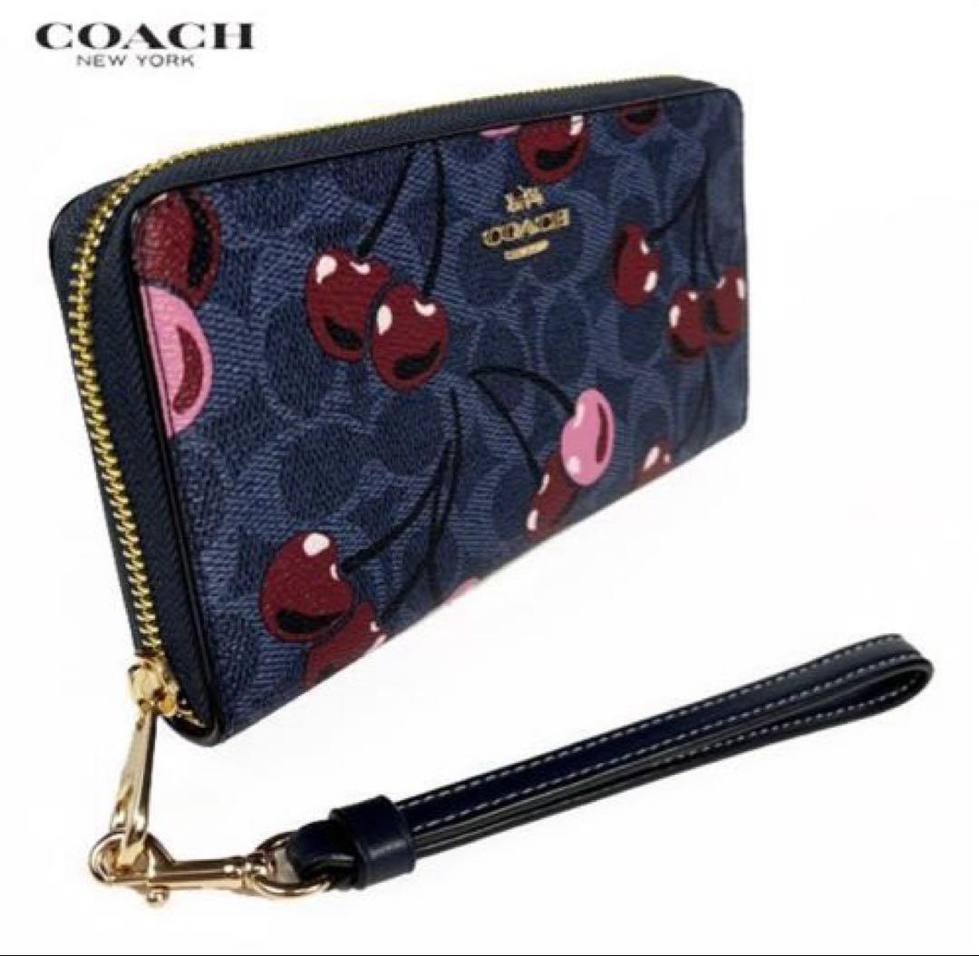 新品未使用 コーチ COACH チェリー柄 長財布 プレゼント 大人可愛い