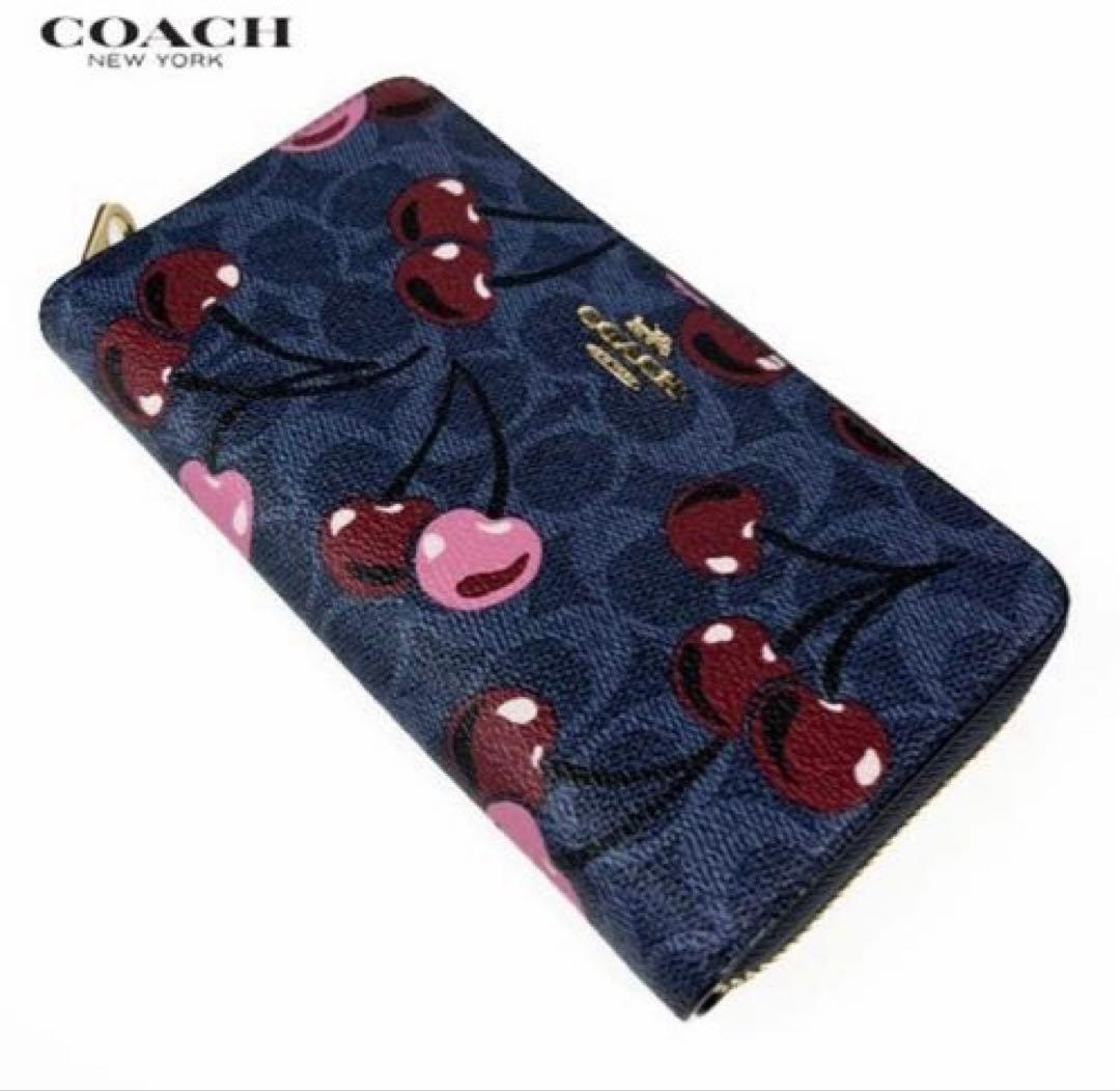 新品未使用 コーチ COACH チェリー柄 長財布 プレゼント 大人可愛い