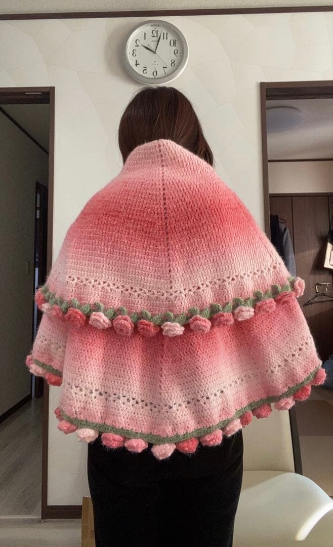 バラの花束ブランケット直径110cm，66本の大きな花ストール