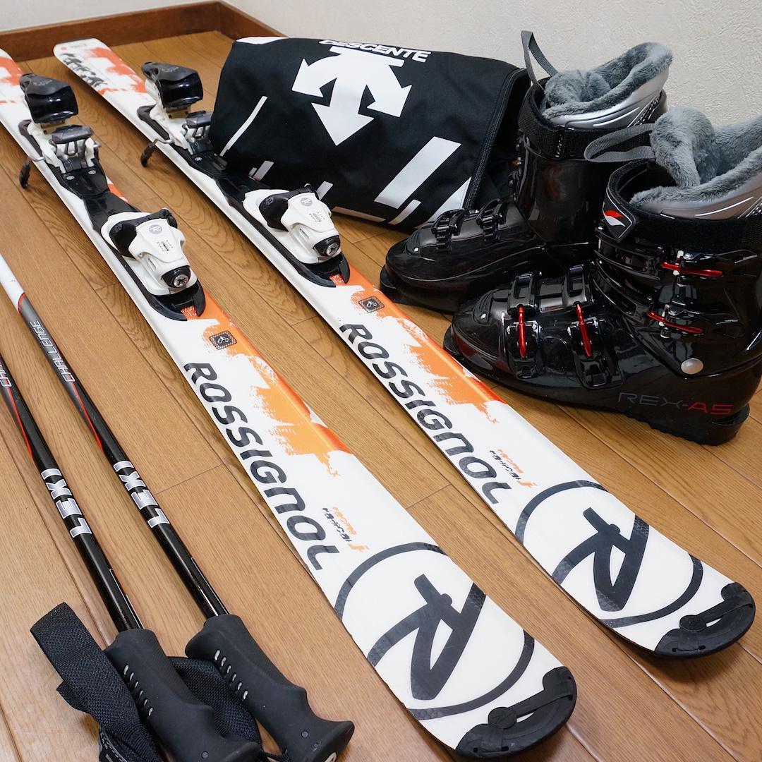 メンテ済 140cm靴26cm ROSSIGNOL中高生向きスキーセット おまけ