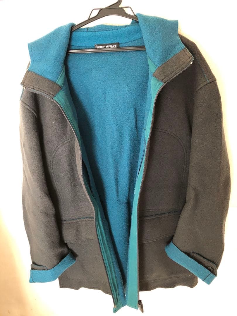 専用- ISSEY MIYAKE フード付きジャケット グレー/ブルー