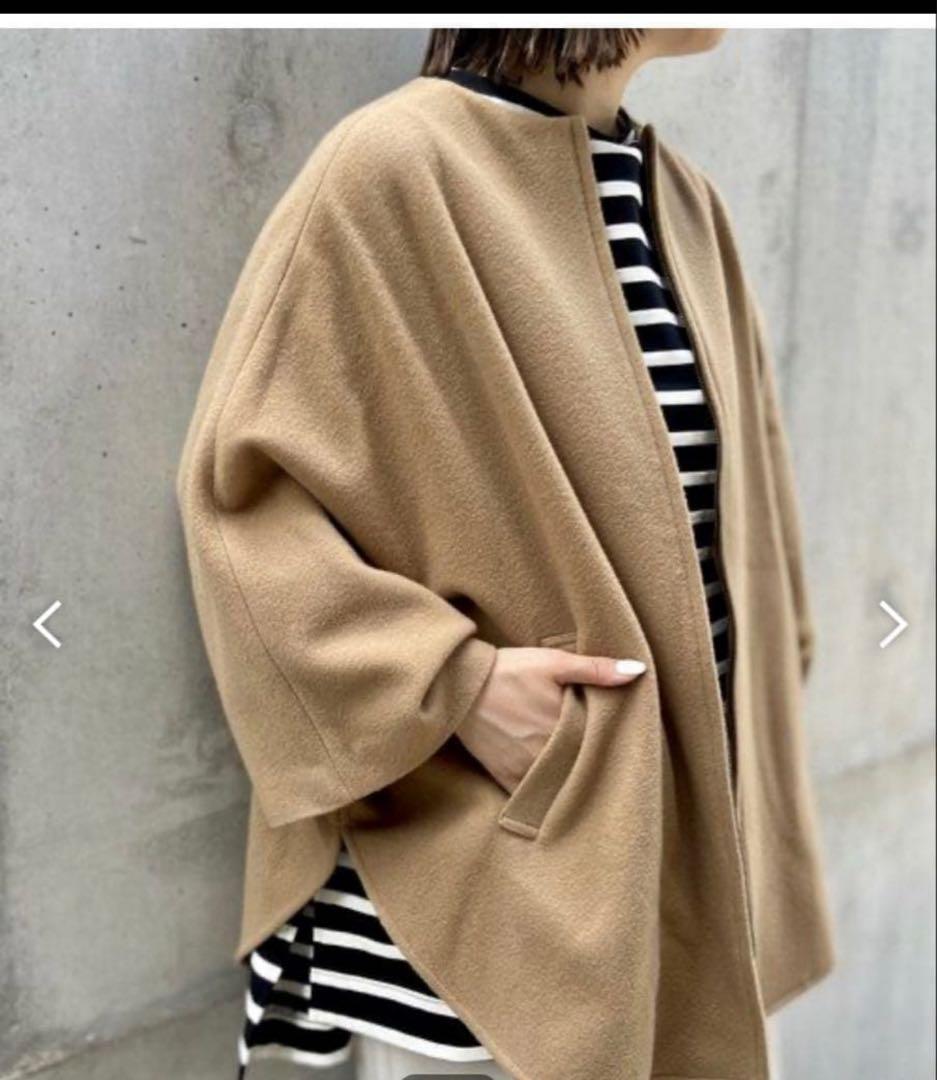 BEARDSLEY ビアズリー ウールポンチョコート キャメル