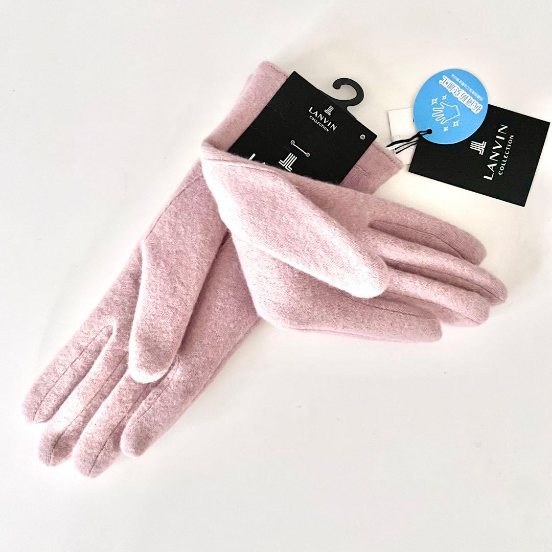 新品★LANVIN ランバン コレクション★手袋★カシミヤ100%★ピンク