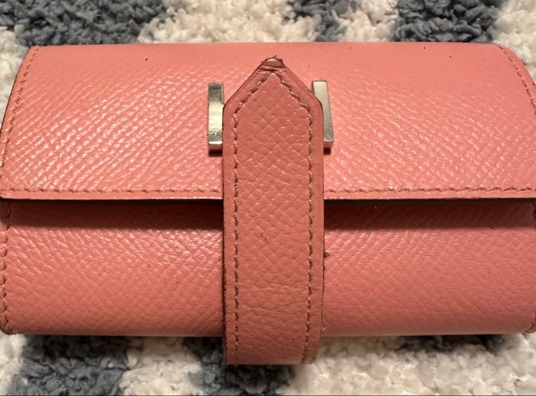 《HERMES 》ベアン４連キーケース ローズコンフェッティ　シルバー金具