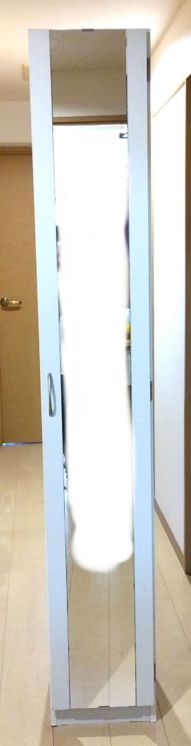 シューズボックス 下駄箱 扉付き ミラー付き 幅29cm 木製　ホワイト