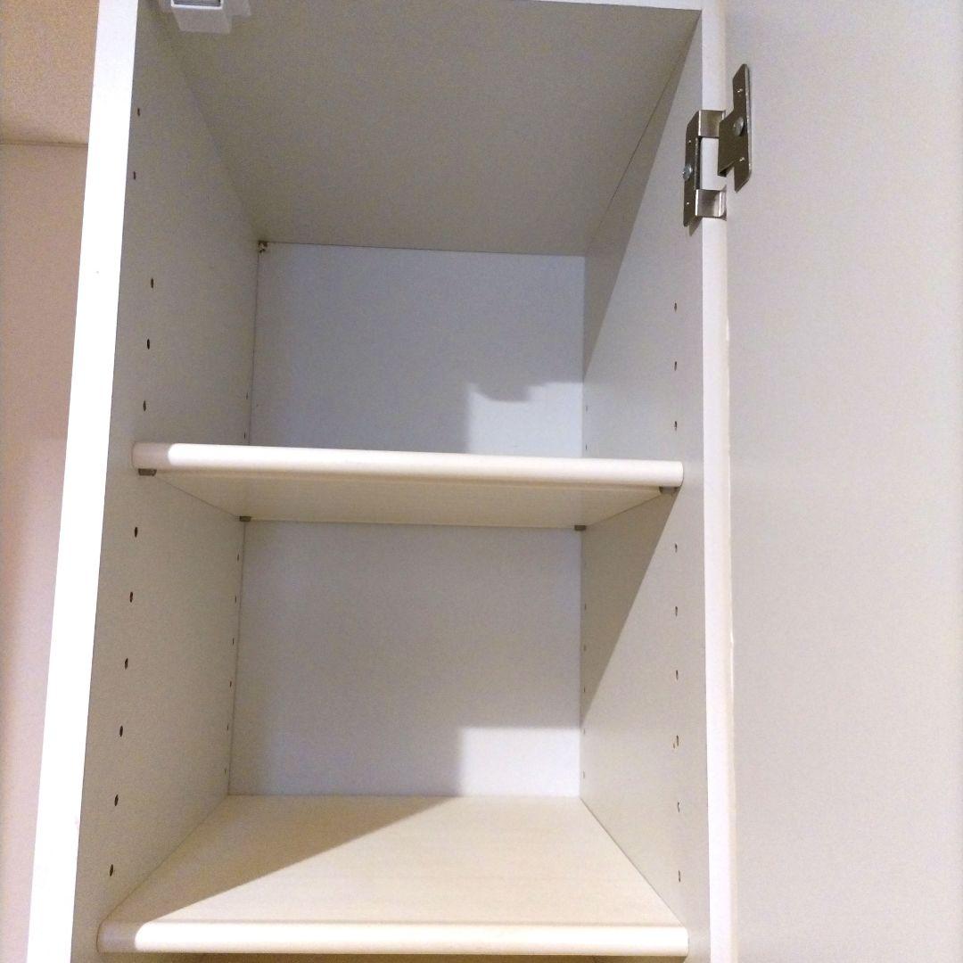 シューズボックス 下駄箱 扉付き ミラー付き 幅29cm 木製　ホワイト