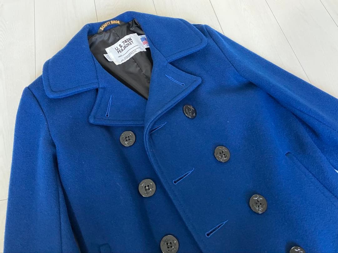 【希少カラー】SCHOTT ショット Pコート ロイヤルブルー 36 M相当