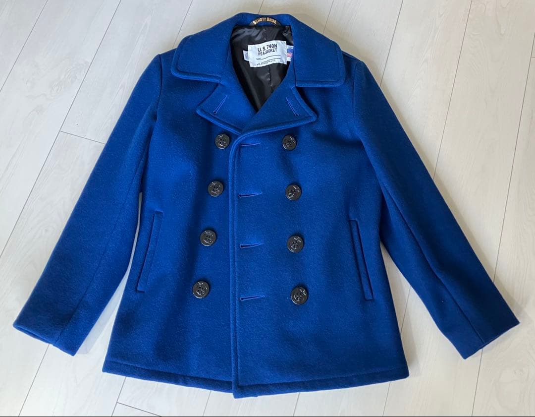 【希少カラー】SCHOTT ショット Pコート ロイヤルブルー 36 M相当