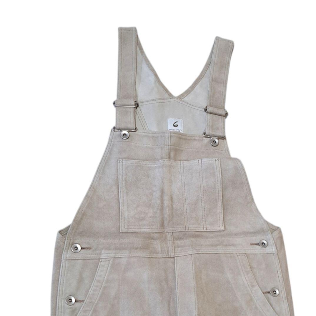 【新品】6BEAUTY&YOUTH　オーバーオール　スエード　　サンドベージュ系