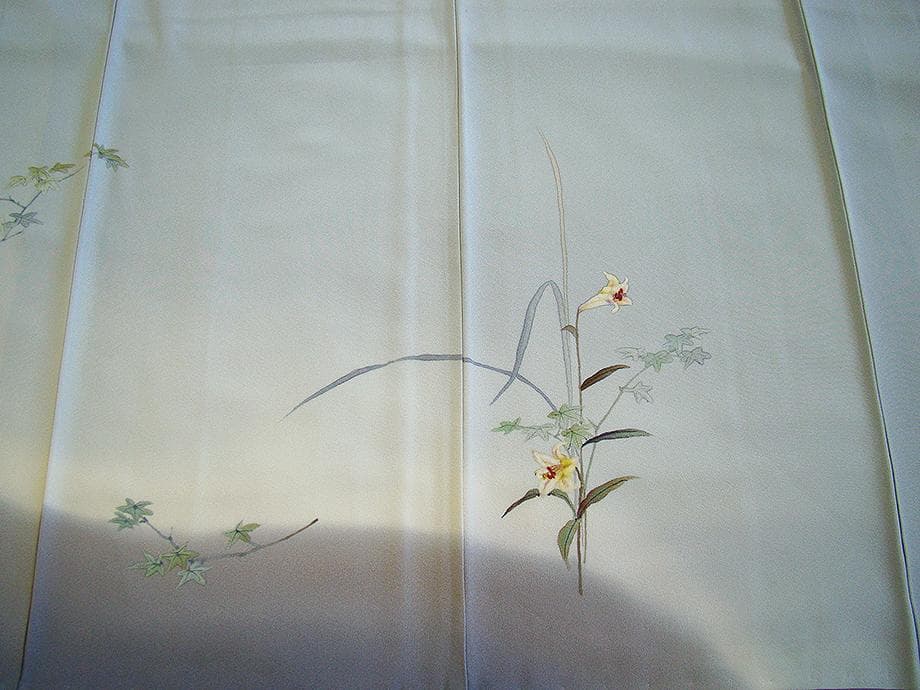 値下げ交渉ＯＫ！ロング寸 手描き友禅 作家 一色生子 訪問着 正絹 Ｂ８６２