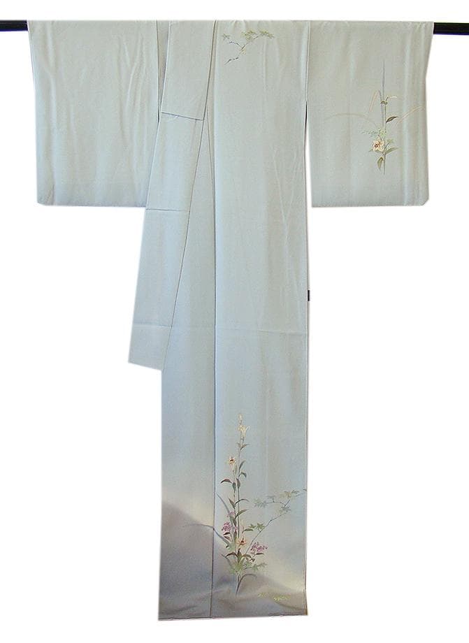 値下げ交渉ＯＫ！ロング寸 手描き友禅 作家 一色生子 訪問着 正絹 Ｂ８６２