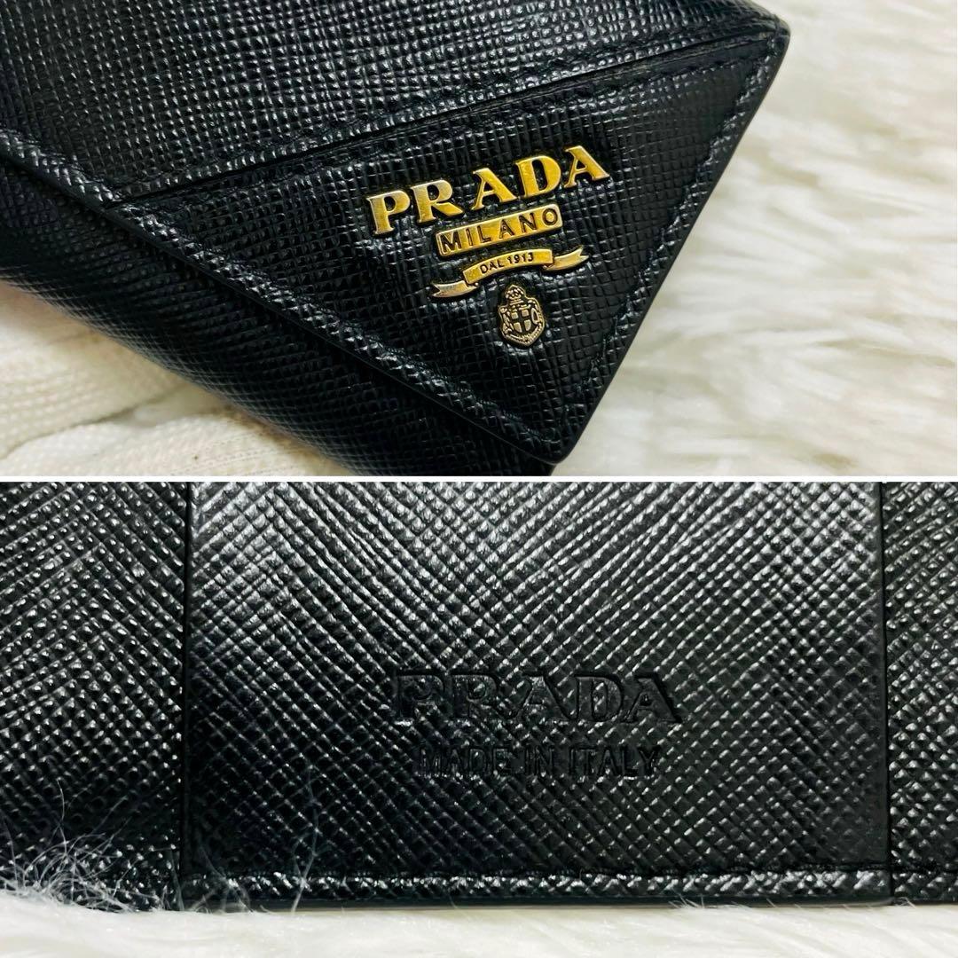 極美✨PRADA キーケース 6連 サフィアーノレザー ブラック