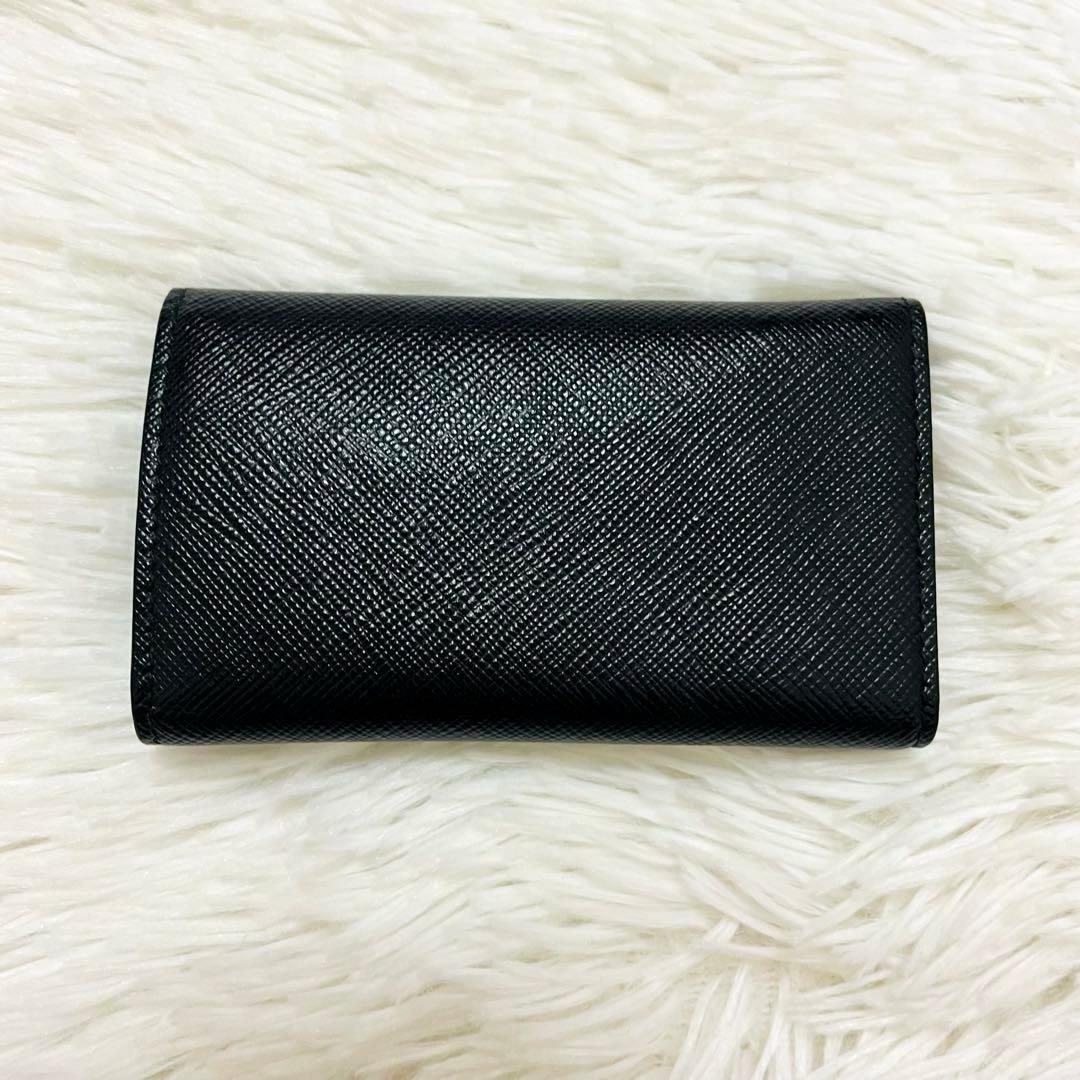 極美✨PRADA キーケース 6連 サフィアーノレザー ブラック