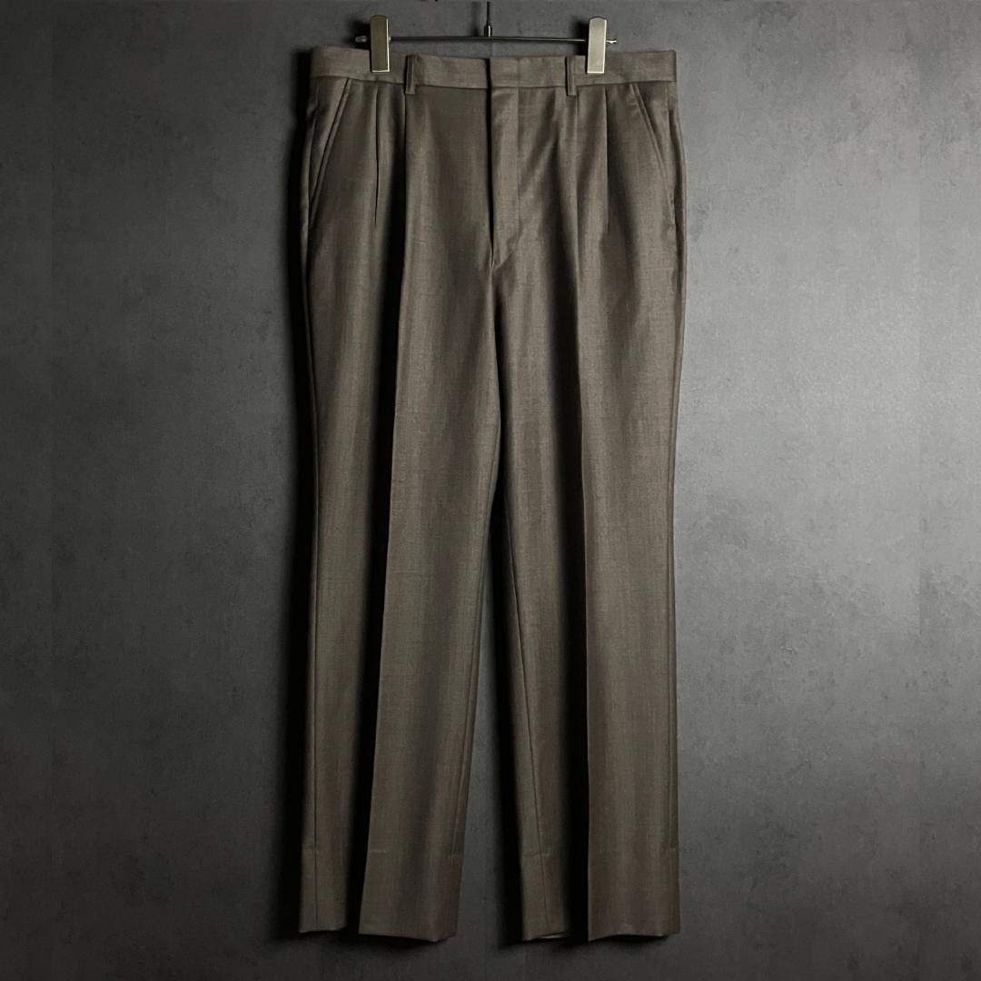 ゼニア生地 未使用級 上質ウール ブラウン スーツ L