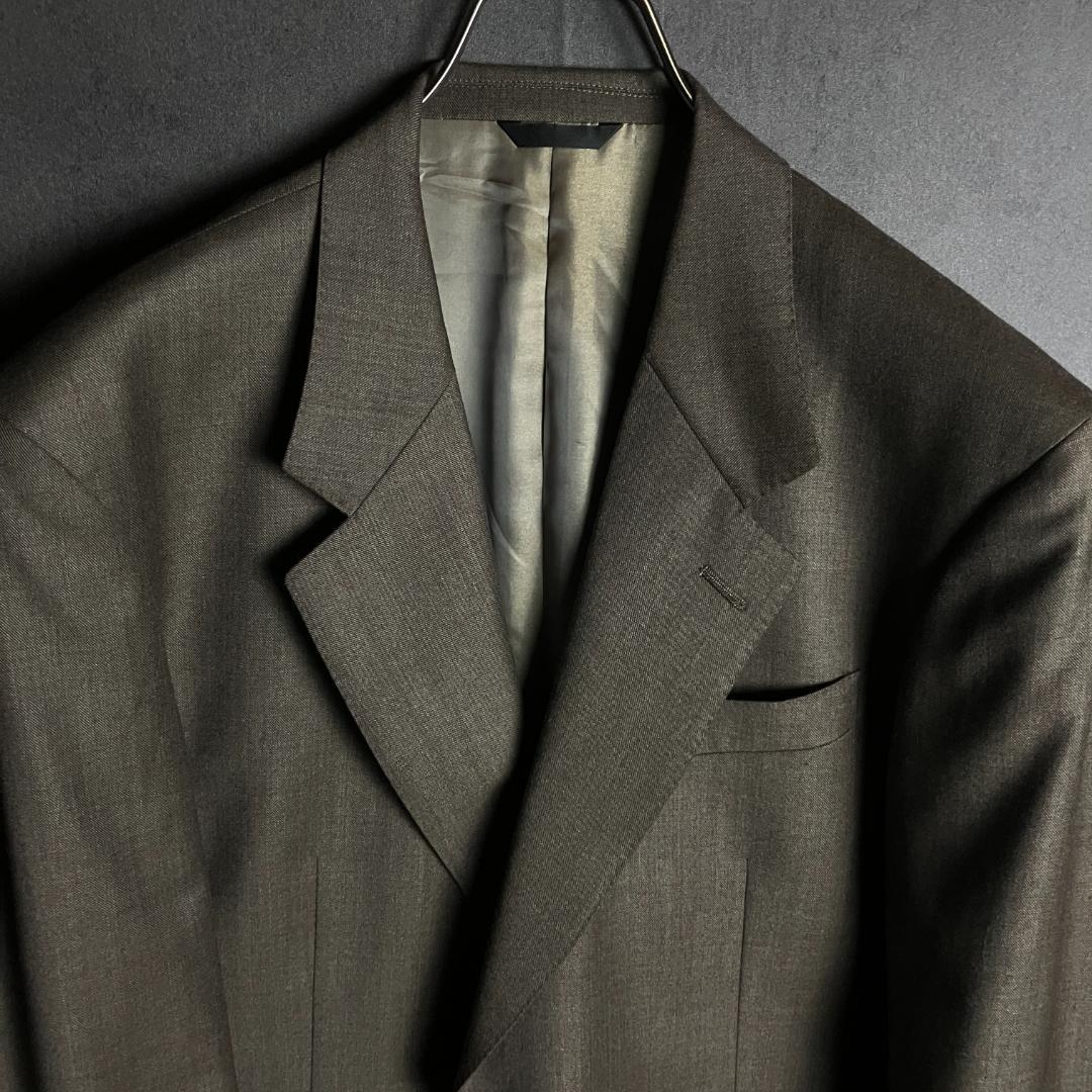 ゼニア生地 未使用級 上質ウール ブラウン スーツ L