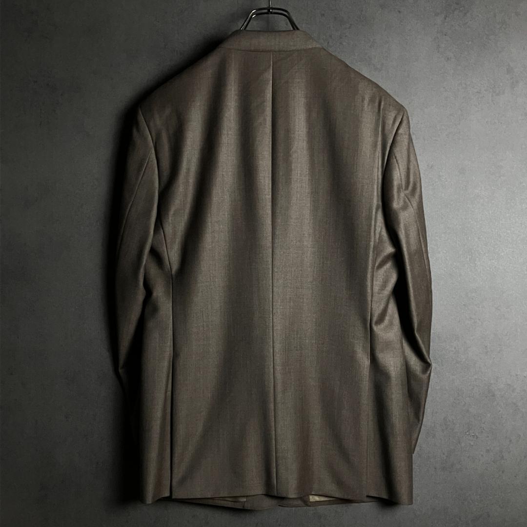 ゼニア生地 未使用級 上質ウール ブラウン スーツ L