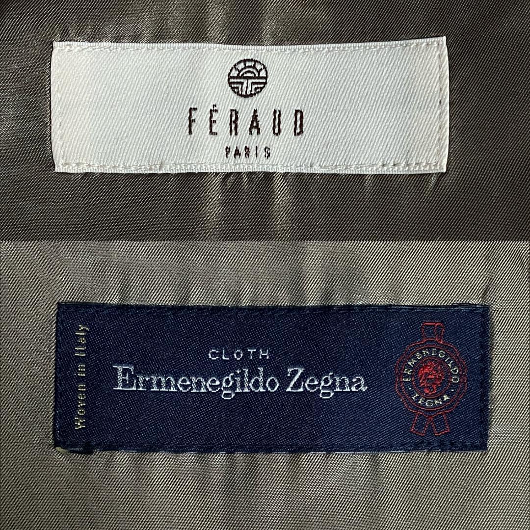 ゼニア生地 未使用級 上質ウール ブラウン スーツ L