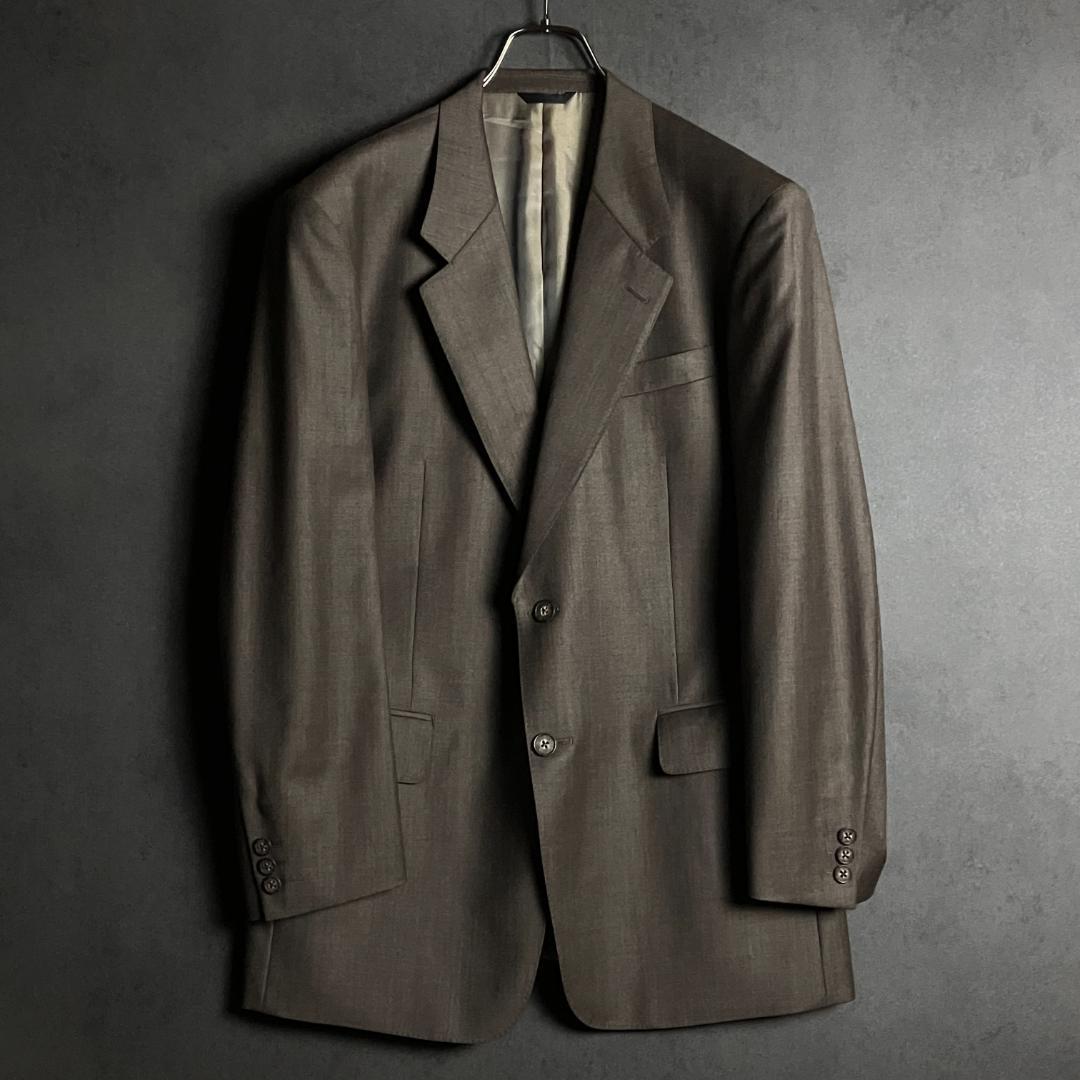 ゼニア生地 未使用級 上質ウール ブラウン スーツ L