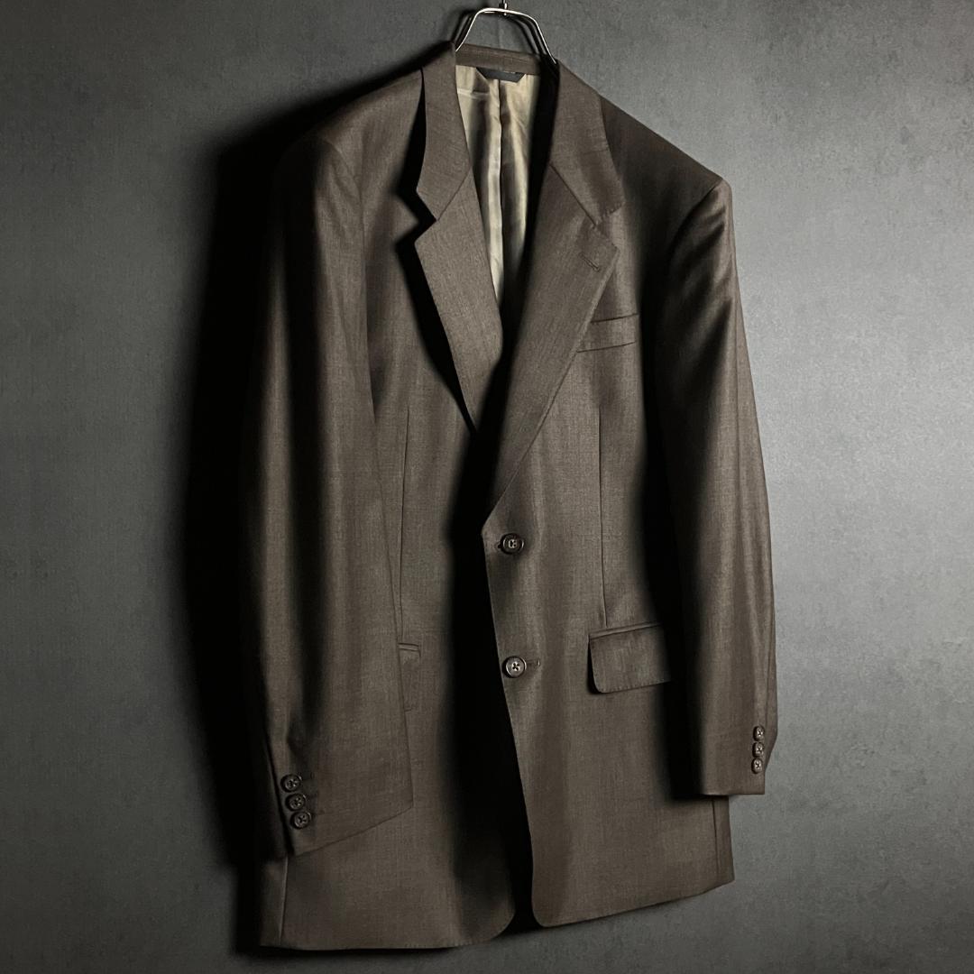 ゼニア生地 未使用級 上質ウール ブラウン スーツ L