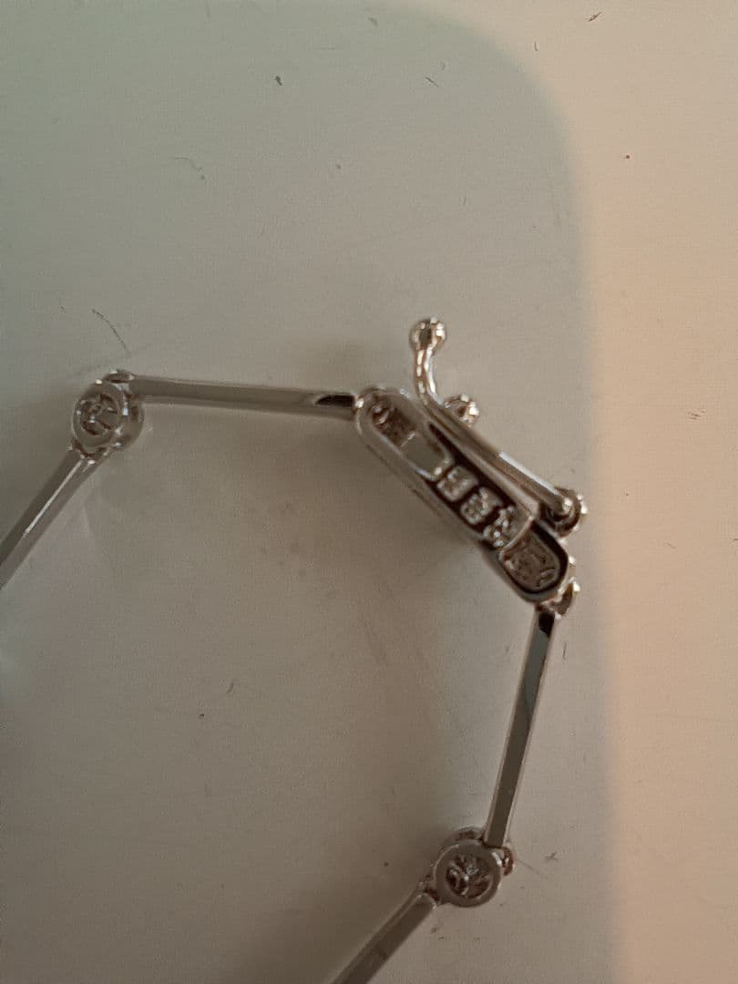 K18WG花モチーフダイヤモンド装飾 ロングネックレス