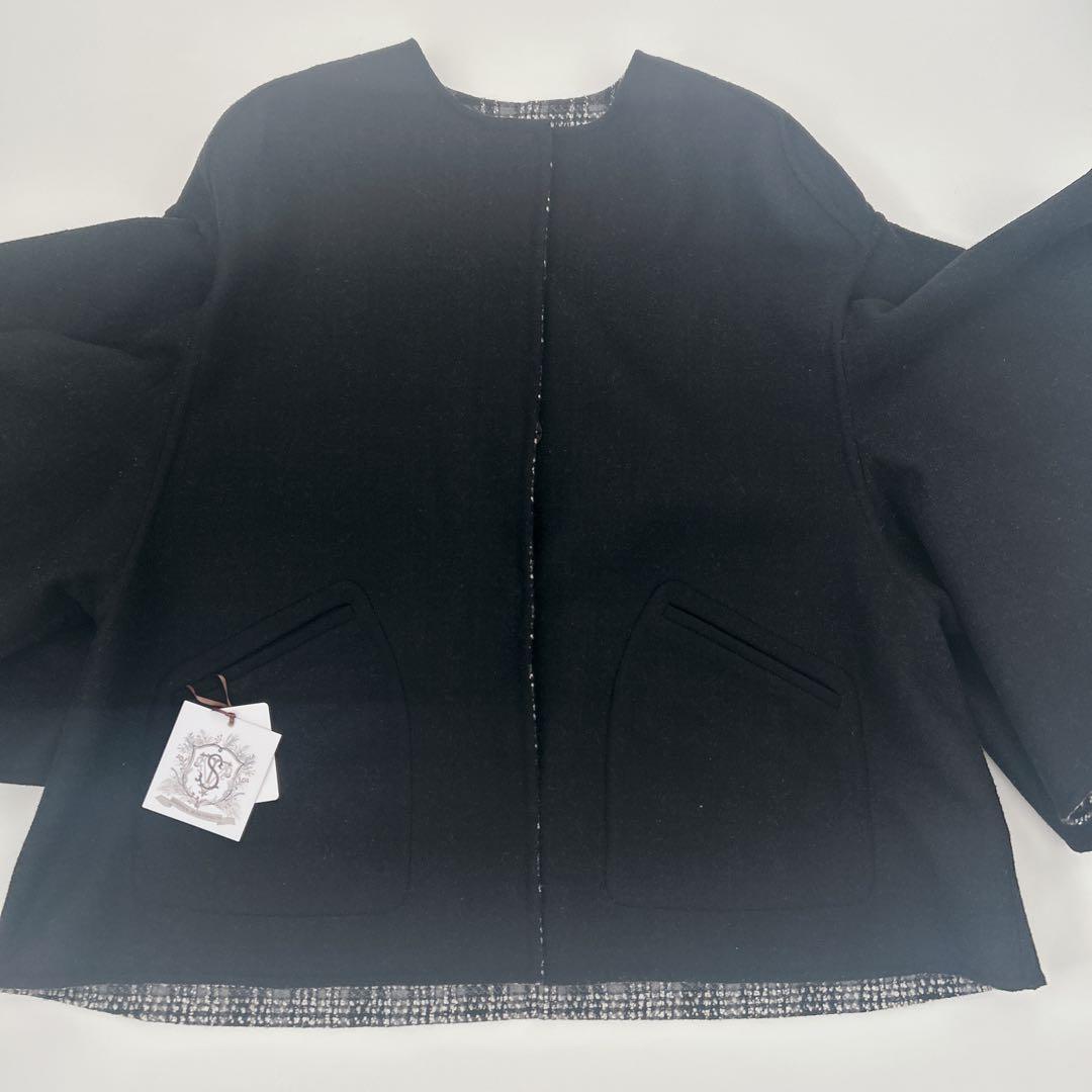 SEVENTEN 　セブンテン　ラッフルスリーブリバーシブルコート　チェック