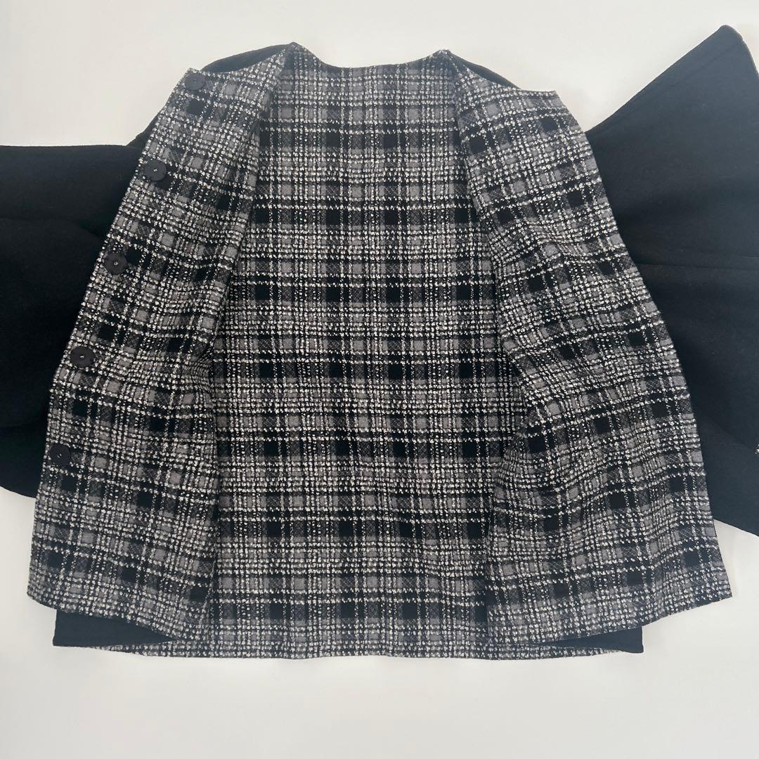 SEVENTEN 　セブンテン　ラッフルスリーブリバーシブルコート　チェック