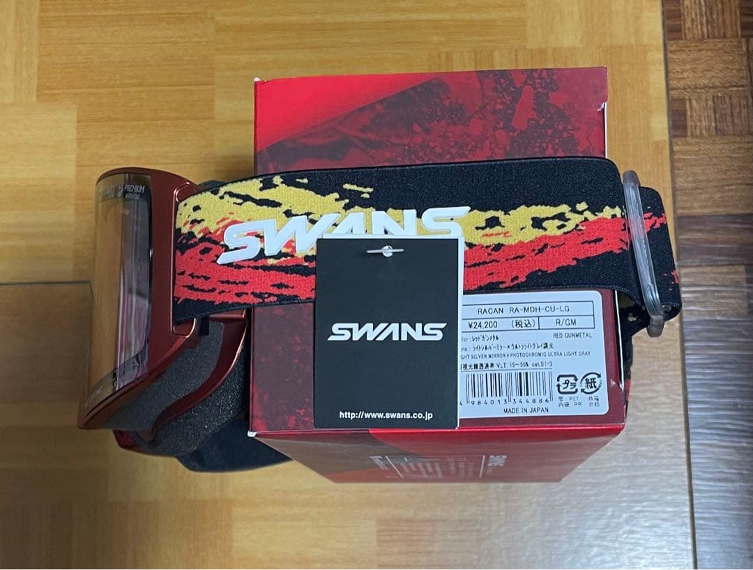 SWANS新品RACANゴーグル調光レンズ レッド人気カラー30%OFF眼鏡対応