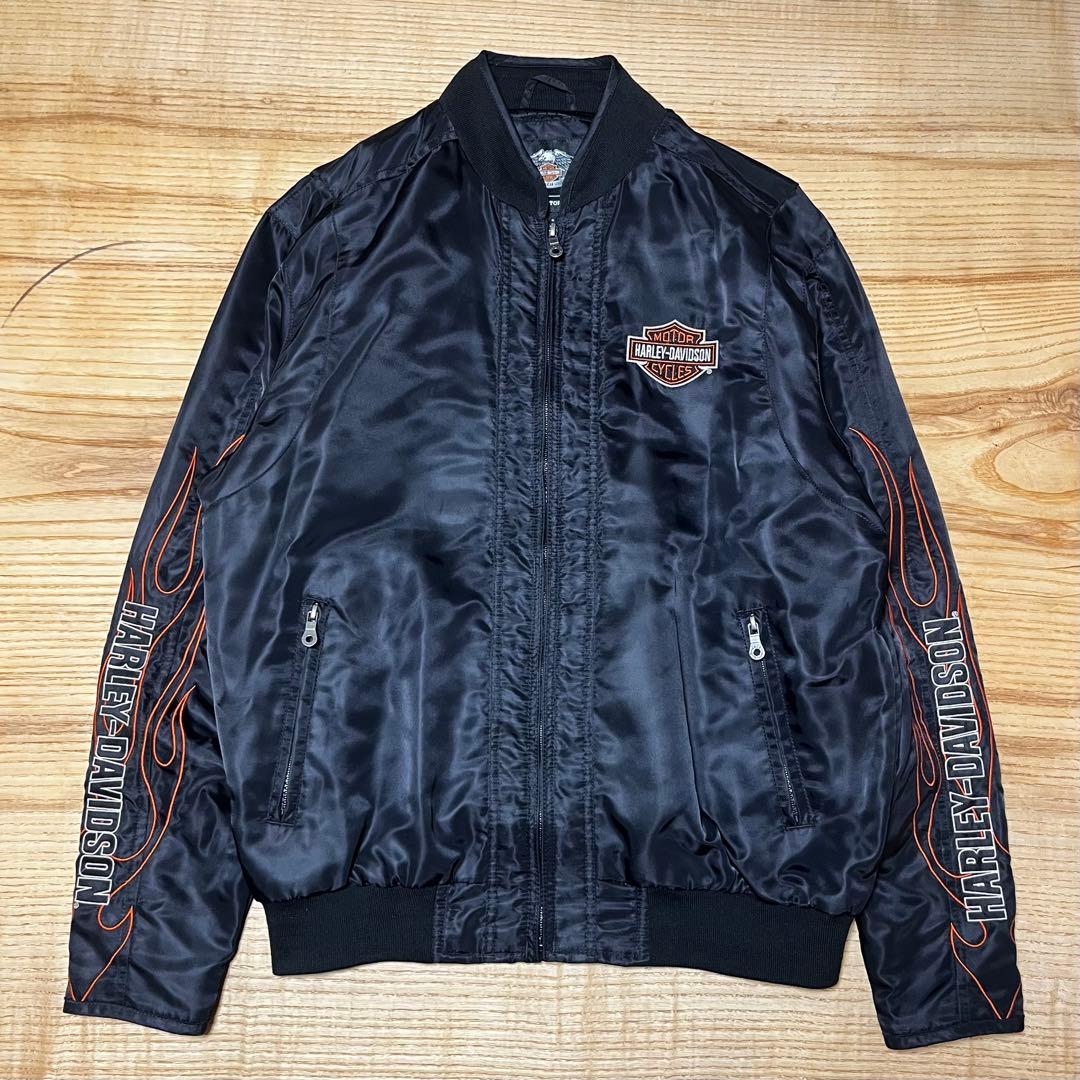 Harley-Davidson ナイロンジャケットファイヤーモチーフ MA-1