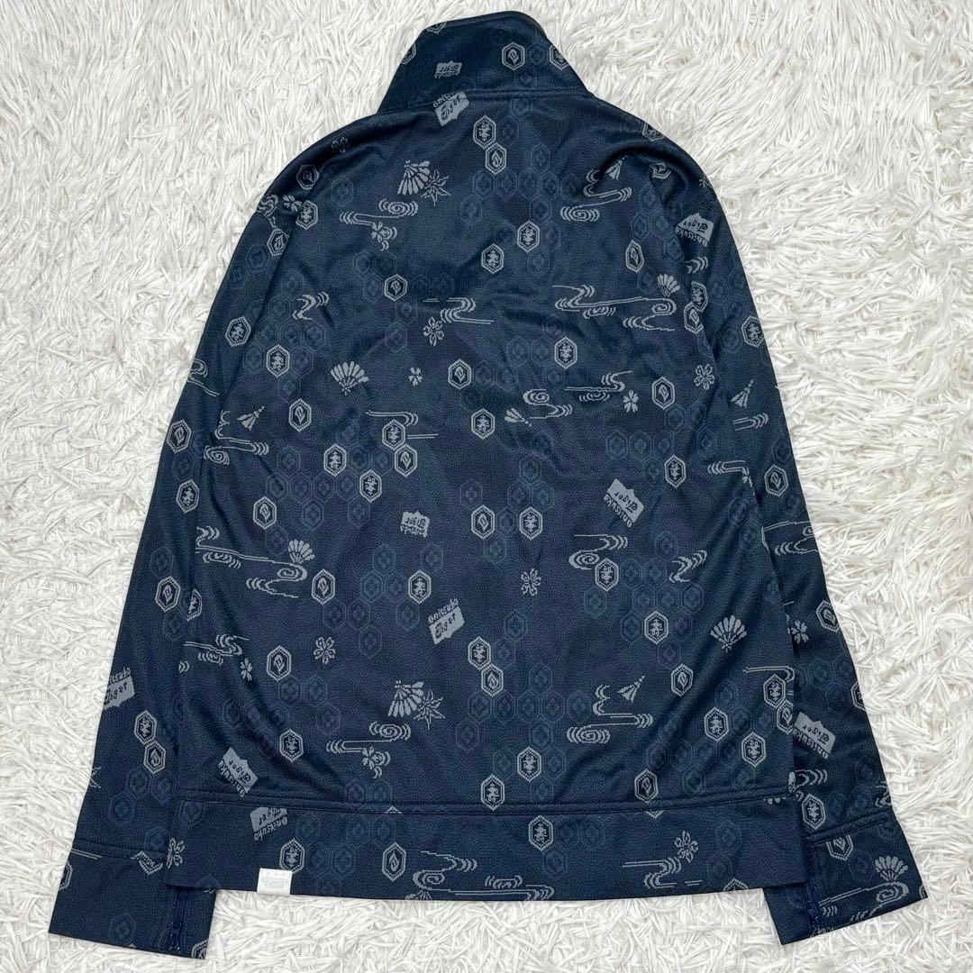 未使用✨オニツカタイガー 和柄トラックトップ L ジャージ 刺繍ロゴ ネイビー
