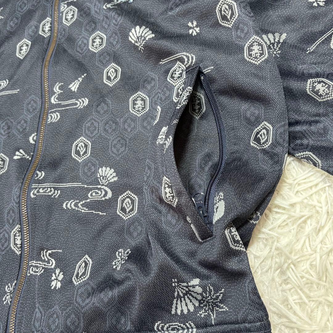 未使用✨オニツカタイガー 和柄トラックトップ L ジャージ 刺繍ロゴ ネイビー