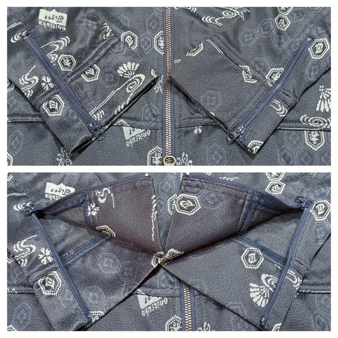 未使用✨オニツカタイガー 和柄トラックトップ L ジャージ 刺繍ロゴ ネイビー