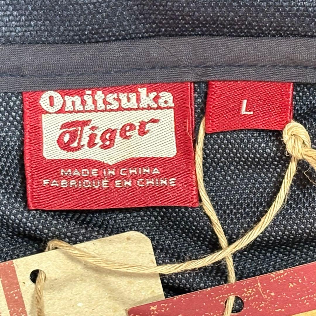 未使用✨オニツカタイガー 和柄トラックトップ L ジャージ 刺繍ロゴ ネイビー