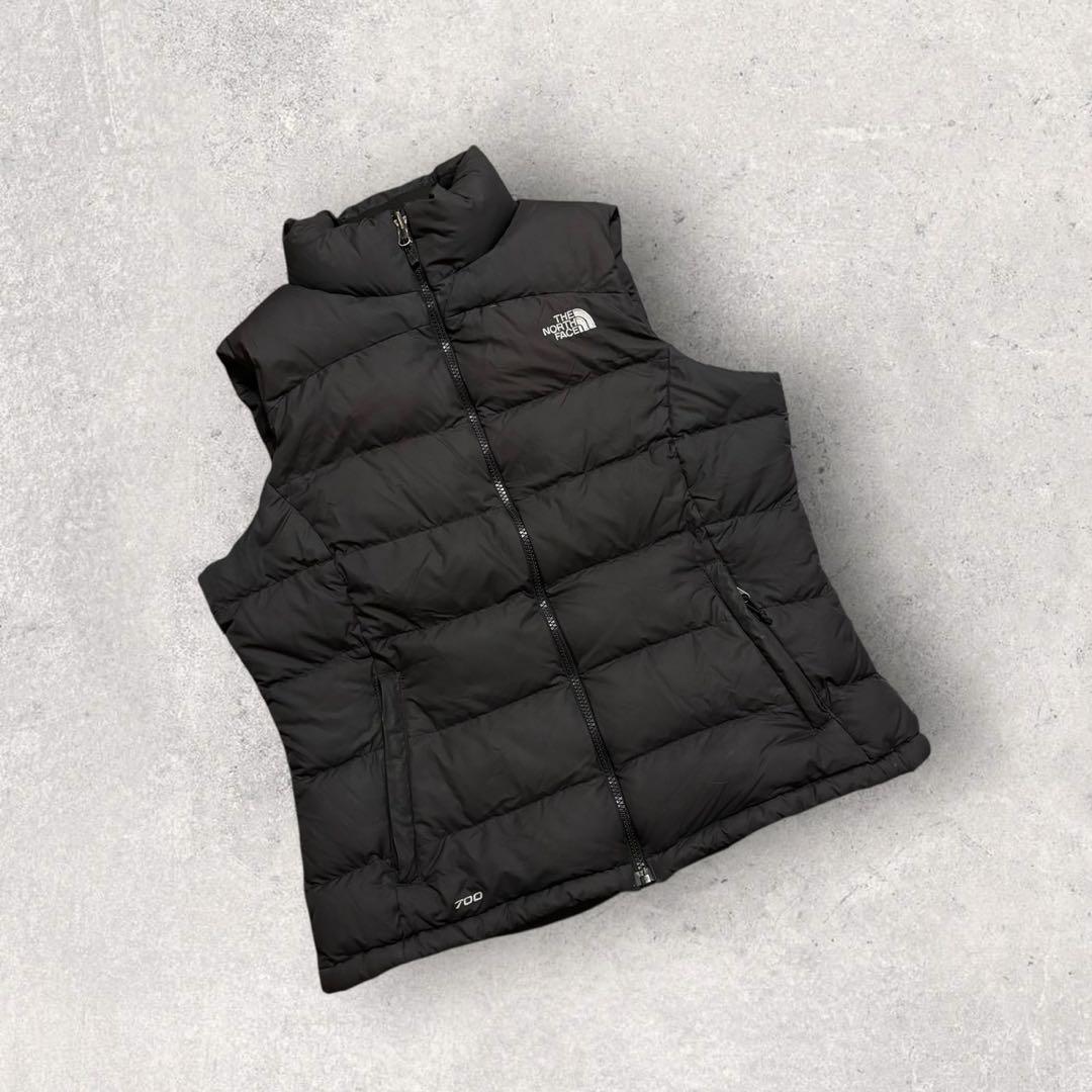 【ザ・ノースフェイス】ヌプシ　ダウンベスト 700 黒　L 刺繍ロゴ　美品 g