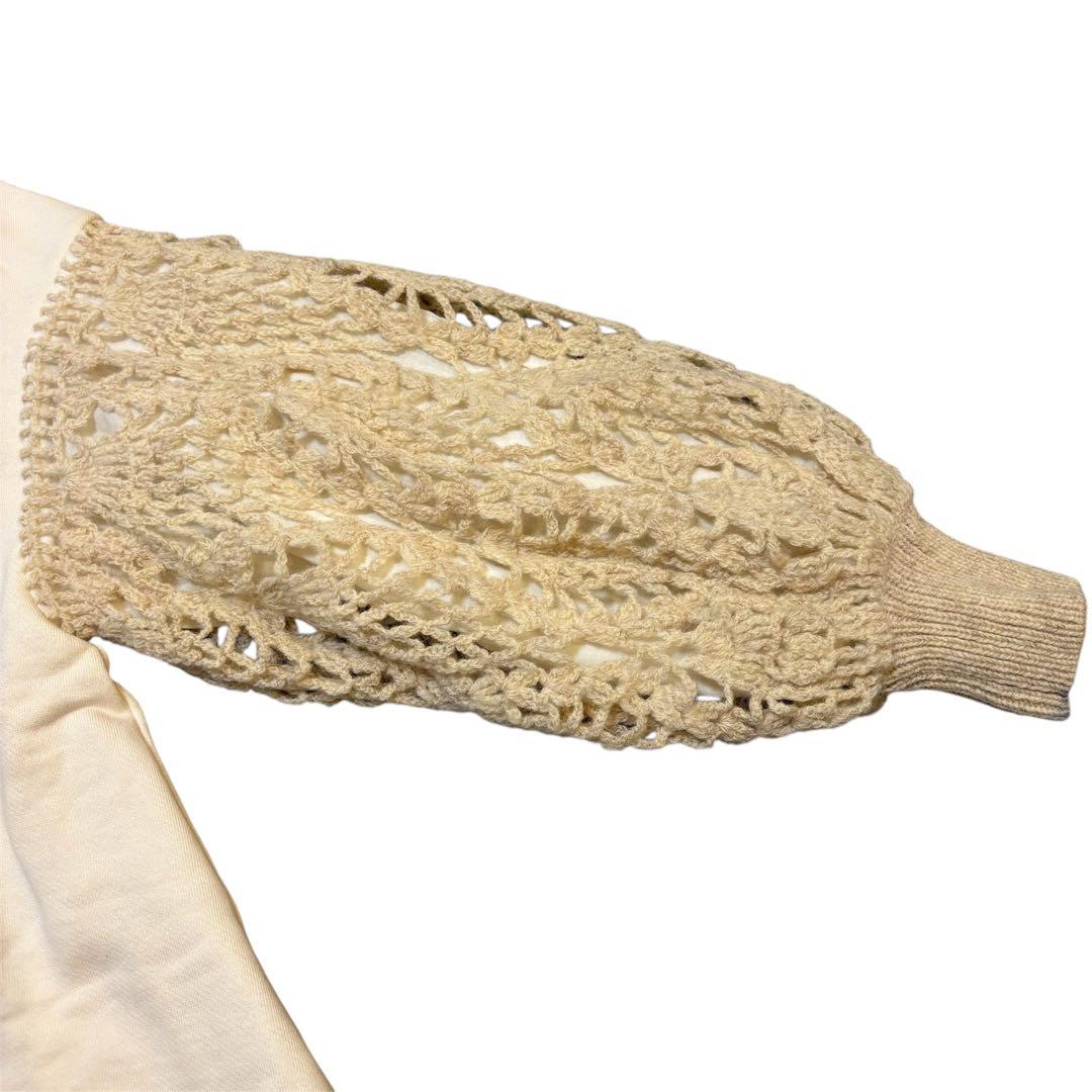 【タグ付き】BEARDSLEY カギ針袖裏毛プルオーバー