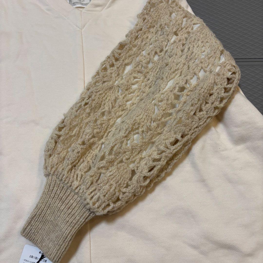 【タグ付き】BEARDSLEY カギ針袖裏毛プルオーバー