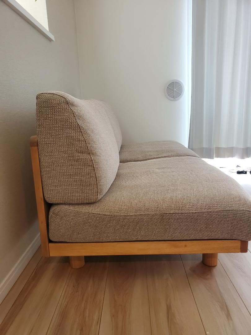 【デニデニ様】無印良品　ゆったり座れるアームレスソファ　２シーター　ベージュ