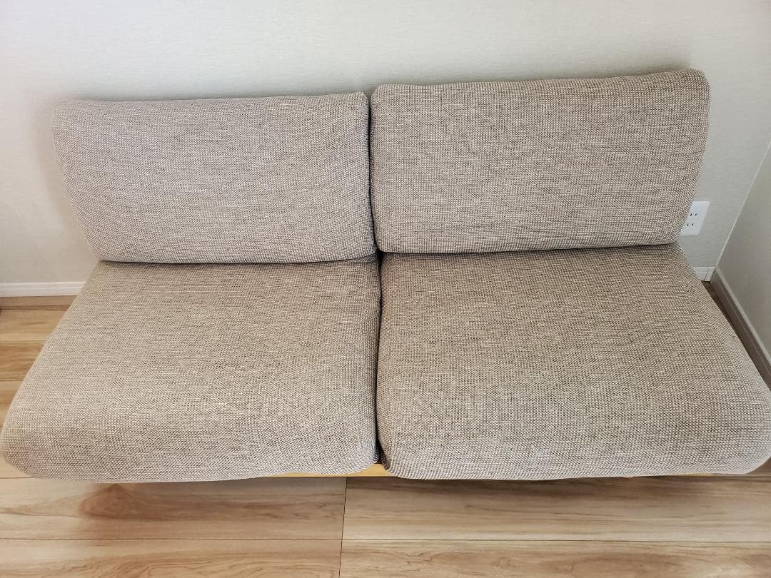 【デニデニ様】無印良品　ゆったり座れるアームレスソファ　２シーター　ベージュ