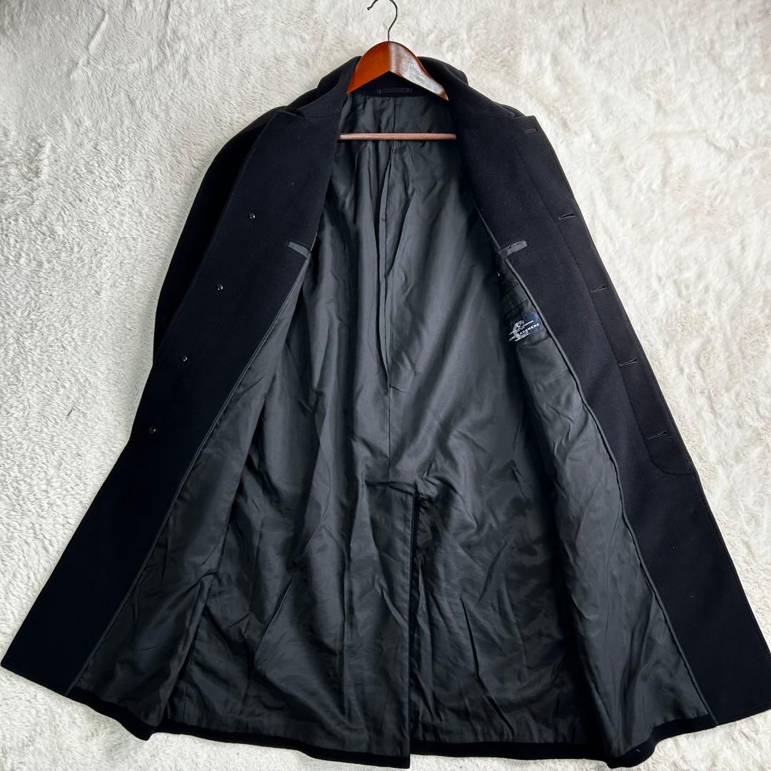 高級✨カシミヤ100%　Lanificio生地　比翼　ステンカラーコート　XL