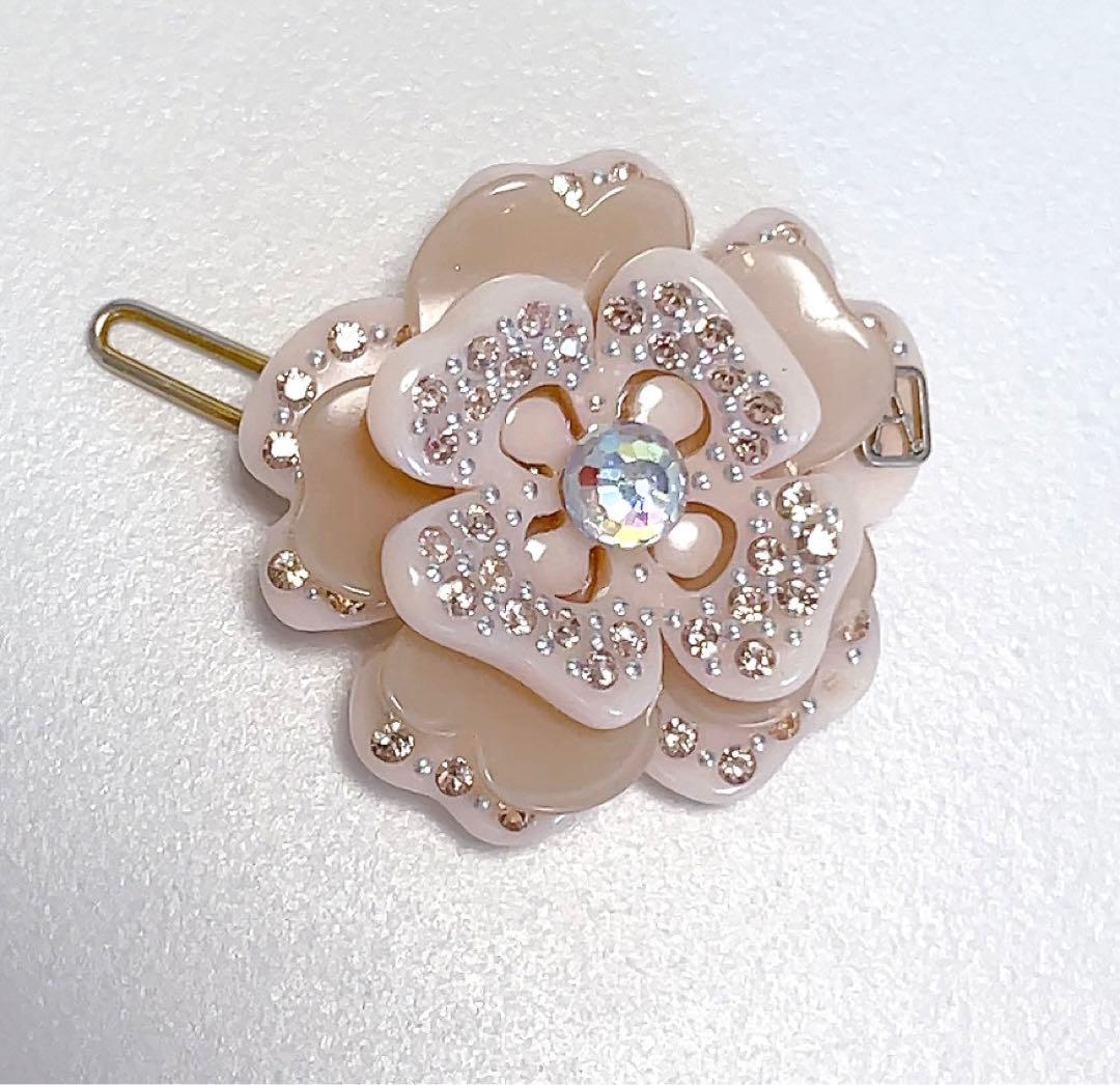 アレクサンドルドゥパリ　ヘアピン　花　ピンク　スワロフスキー　キラキラ　可愛い