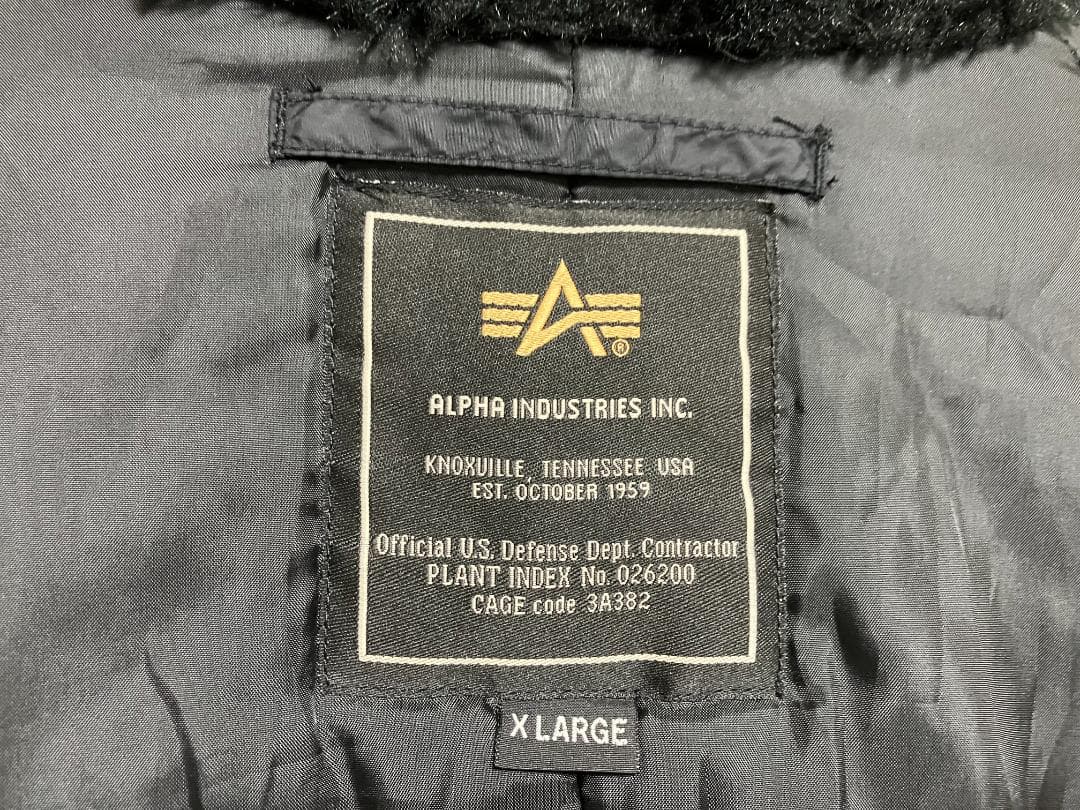 ALPHA アルファ N-2B フライトジャケット XL ブラック