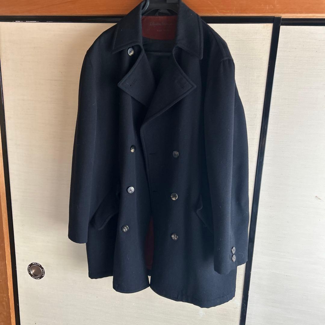 パピSalvatoreFerragamo ピーコート 黒. Mens M