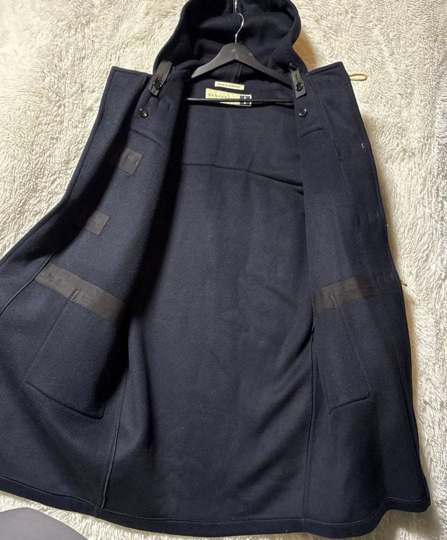 グローバーオール✨　ダッフルコート　白タグ　ネイビー　ウール　XL