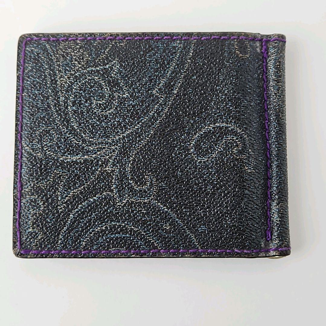 ☆美品☆ETRO エトロ マネークリップ ペイズリー柄 パープル