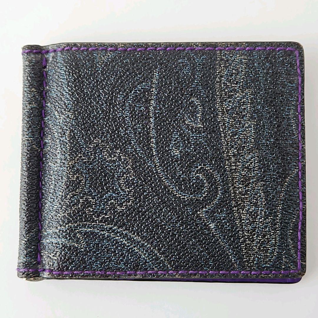 ☆美品☆ETRO エトロ マネークリップ ペイズリー柄 パープル