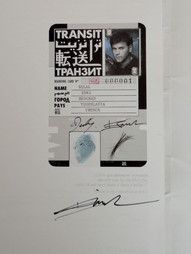 エンキ・ビラル 直筆サイン本「CATALOGUE UN/SUR/UN」