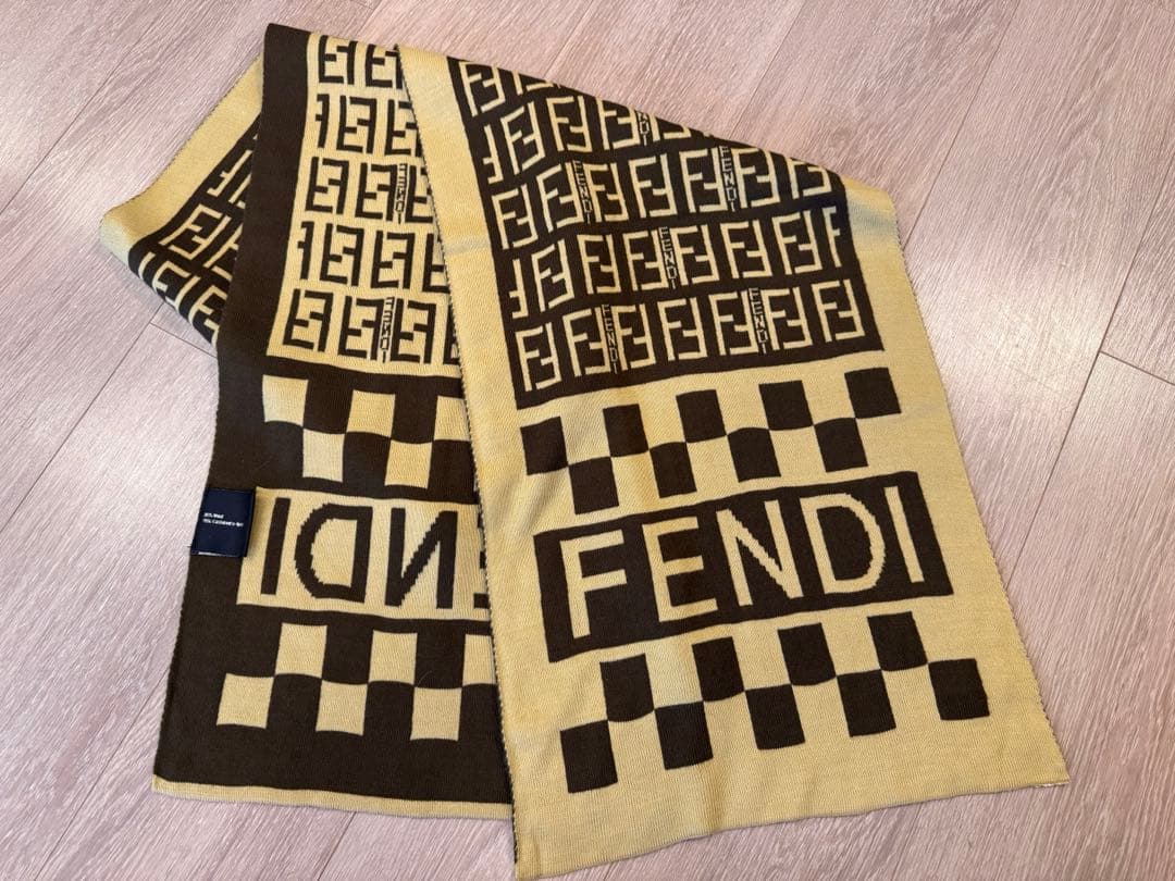 FENDI チェック柄 マフラー ストール