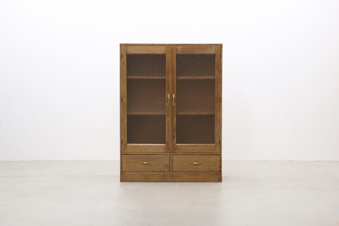 ※専用レトロ 無垢材 本箱 食器棚 書庫 戸棚 収納 キャビネット 水屋箪笥