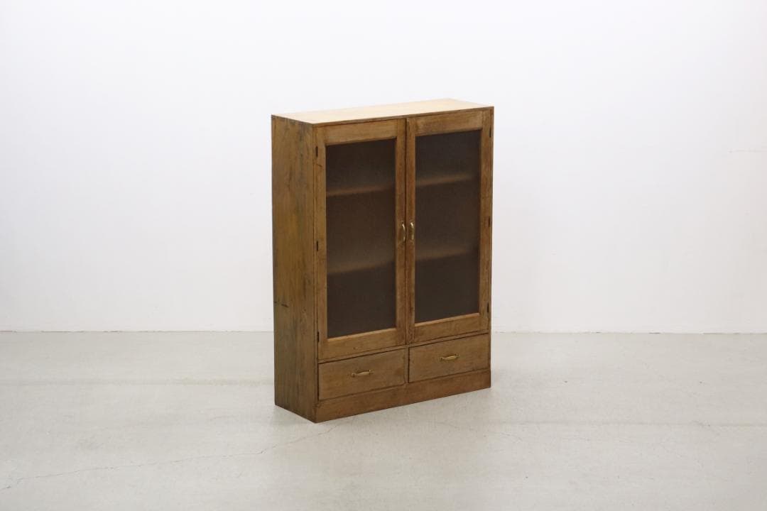 ※専用レトロ 無垢材 本箱 食器棚 書庫 戸棚 収納 キャビネット 水屋箪笥