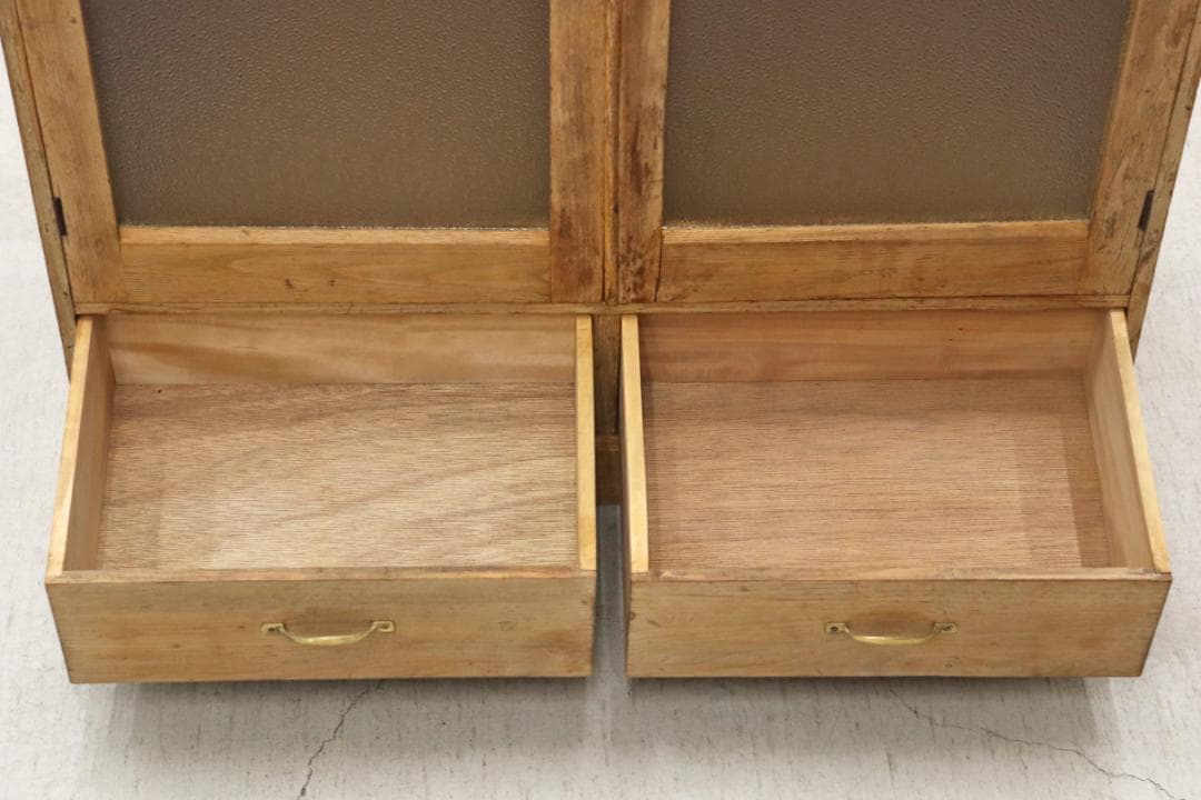 ※専用レトロ 無垢材 本箱 食器棚 書庫 戸棚 収納 キャビネット 水屋箪笥