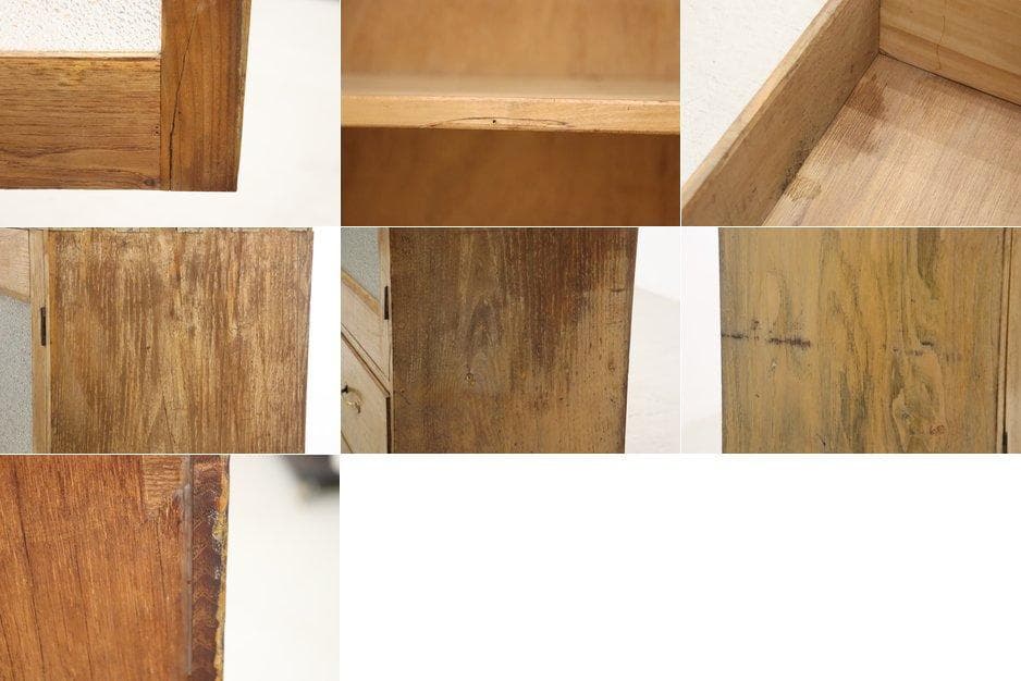 ※専用レトロ 無垢材 本箱 食器棚 書庫 戸棚 収納 キャビネット 水屋箪笥